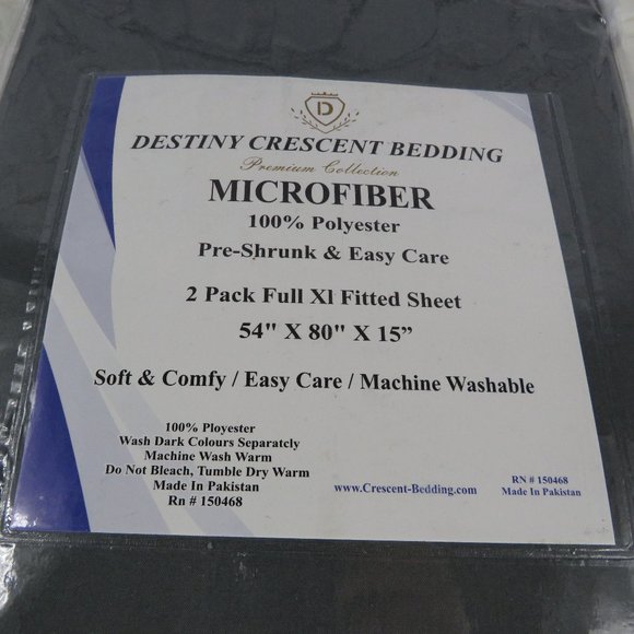 NEW - Microfiber Fitted Bed Sheets (2-Pack) - Grey - Picture 2 of 3